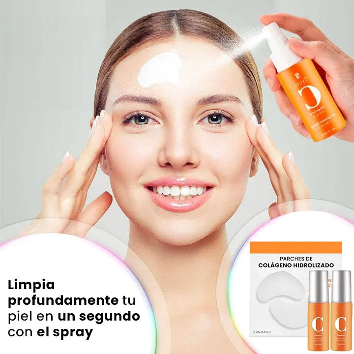 BEAUTY PACH™  LÁMINAS DE COLÁGENO HIDROLIZADO + SPRAY VITAMINA C GRATIS